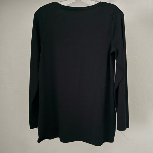 J.Jill Pure Jill Black Pima Long Sleeve Stretch Cotton Tee - Picture 5 of 5
